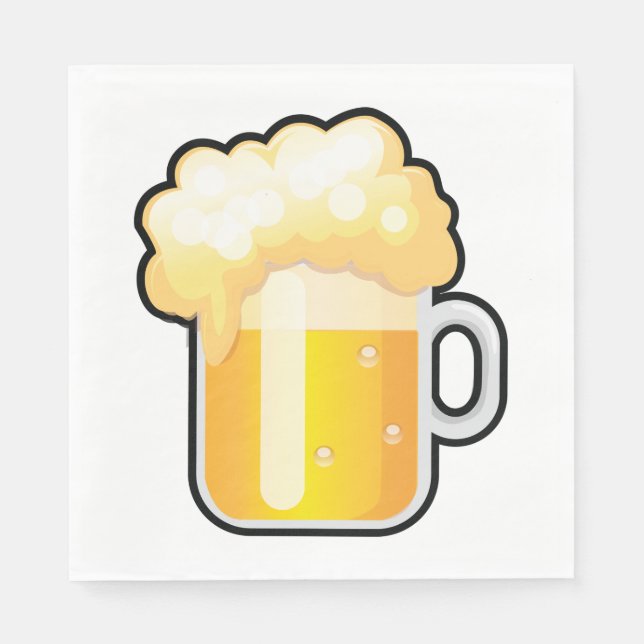 Beer Mug with Frothy Foam Napkins (Front)