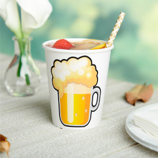 Beer Mug with Frothy Foam Paper Cups