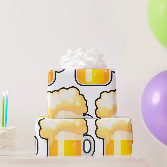Beer Mug with Frothy Foam Wrapping Paper (Creator Uploaded)