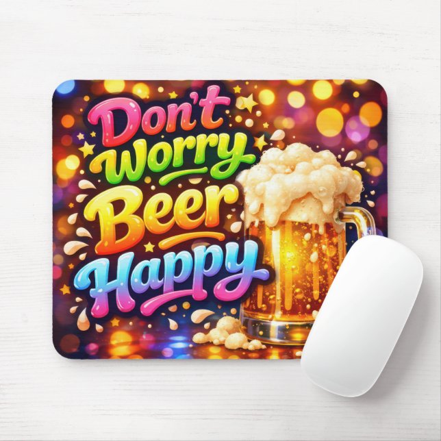 Beer Mug With Fun Neon Quote Mouse Pad (With Mouse)