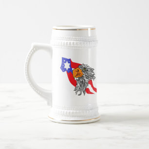 Beer Mugs : Bald Eagle with the U.S.A. Flag 