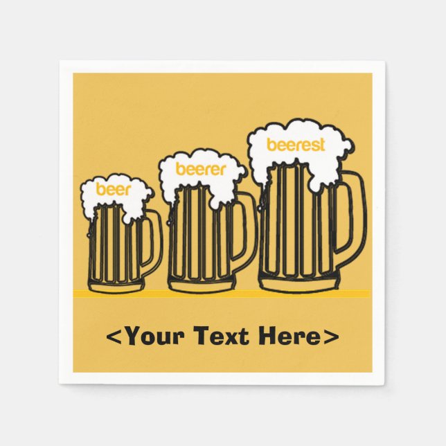 Beer Mugs Personalized Party Napkins (Front)