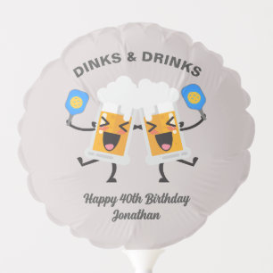 Beer Mugs Playing Pickle, Funny Pickleball Custom Balloon