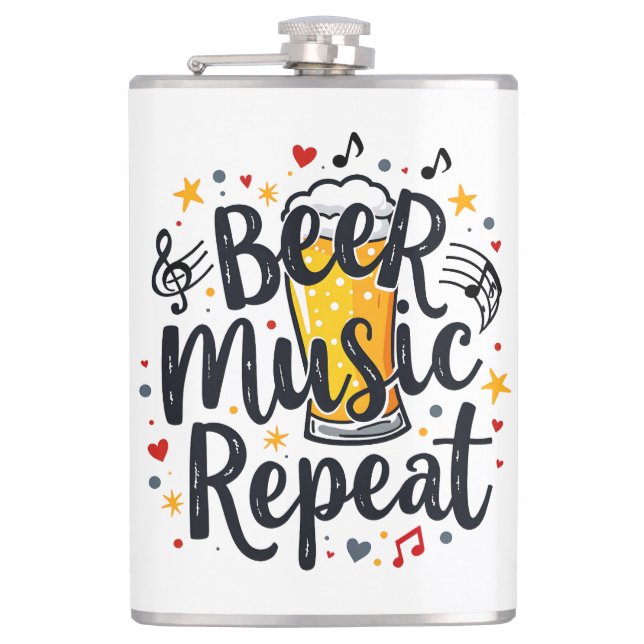 Beer Music Repeat Flask (Front)