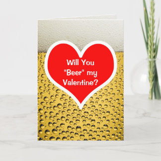 "Beer" My Valentine Beer Glass Holiday Card