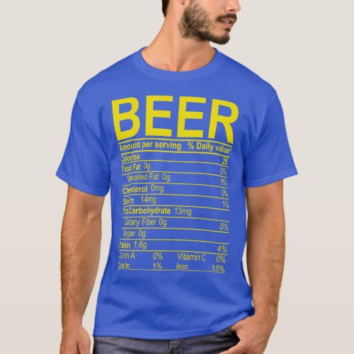 Beer Nutritional Facts 2 T_Shirt