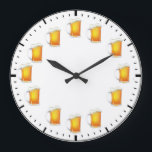 Beer-O-Clock Large Clock<br><div class="desc">Style: Round (Large) It's time to show off your favorite art, photos, and text with a custom round wall clock from Zazzle. Featured in two sizes, this wall clock is vibrantly printed with AcryliPrint®HD process to ensure the highest quality display of any content. Order this custom round wall clock for...</div>