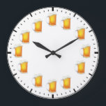 Beer-O-Clock Large Clock<br><div class="desc">Style: Round (Large) It's time to show off your favorite art, photos, and text with a custom round wall clock from Zazzle. Featured in two sizes, this wall clock is vibrantly printed with AcryliPrint®HD process to ensure the highest quality display of any content. Order this custom round wall clock for...</div>