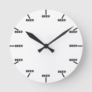 "Beer O' Clock" Round Clock