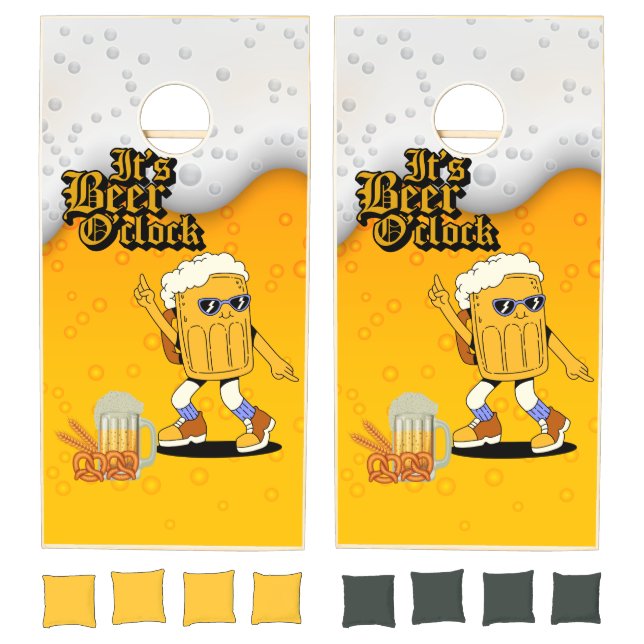 Beer O'Clock and Wine Time designs  Cornhole Set (Set)