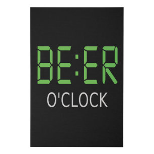 Beer o'clock faux canvas print