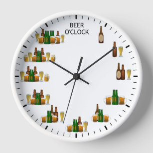 Beer O'clock Funny Beer Lovers Clock
