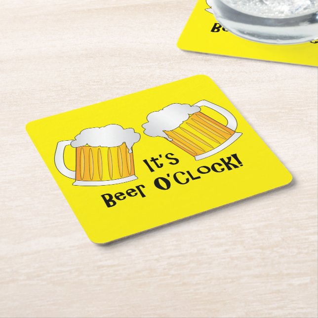 Beer O'Clock Funny Birthday Party BBQ Coaster (Angled)