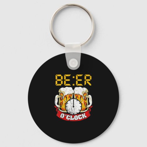 Beer Oclock Funny Drinking Adult Humor Keychain