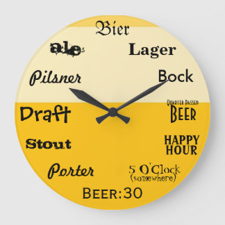 Beer O'Clock Large Clock