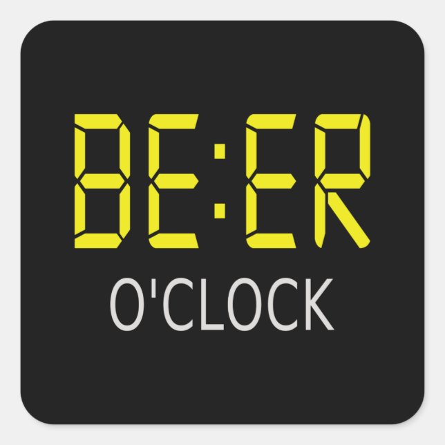 Beer o'clock square sticker (Front)