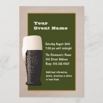Beer On Draft Invitation by pixiestick at Zazzle