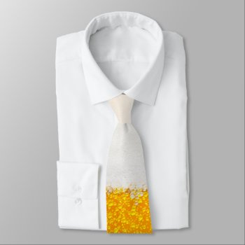 Beer On Tap Alcohol Bubble Drinker Necktie Design by MyBindery at Zazzle