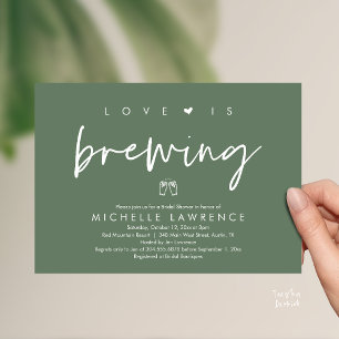 Beer Party Bridal Shower, Love is brewing Invitation