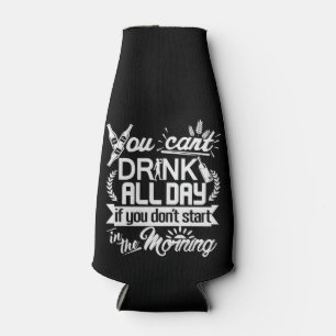 Beer Party Drinking Humor Typography Personalized Bottle Cooler