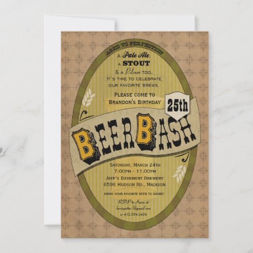 Beer Party or Beer Bash Invitation