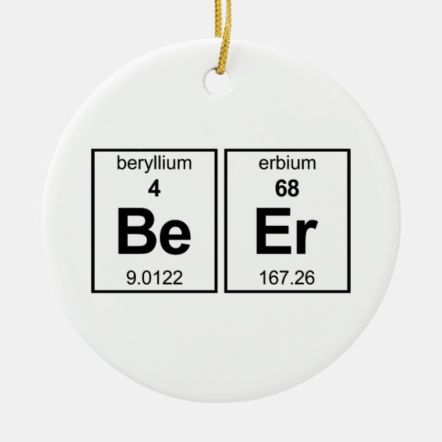 BeEr Periodic Table Ceramic Ornament (Front)