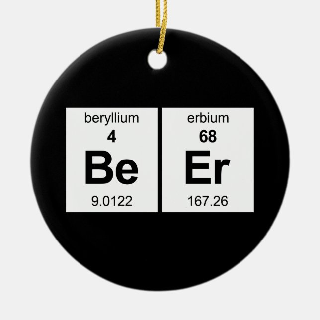 BeEr Periodic Table Ceramic Ornament (Front)