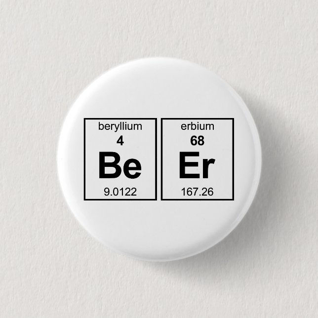 BeEr Periodic Table Pinback Button (Front)