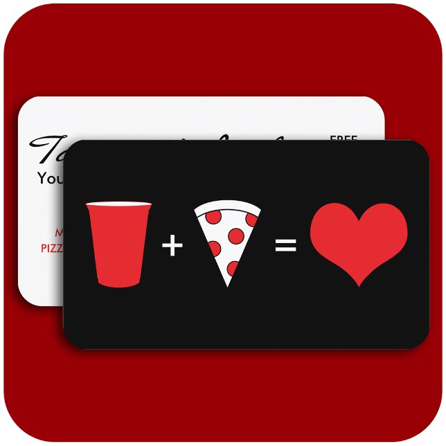 beer + pizza = love business card (Creator Uploaded)
