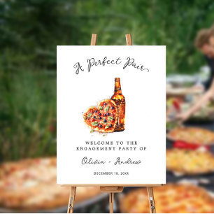 Beer & Pizza Perfect Pair  Engagement Welcome Foam Board