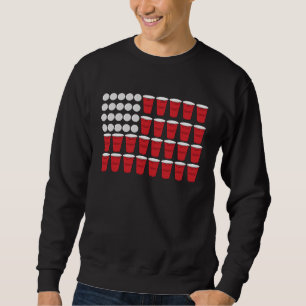 Beer Pong American Flag 4th of July St Patricks Sweatshirt