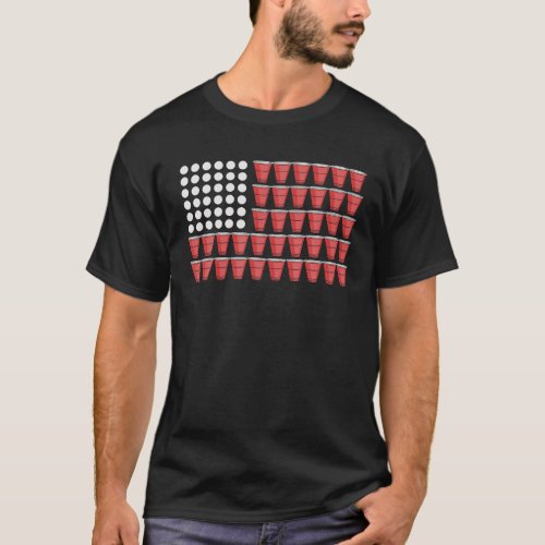 Beer Pong American Flag Shirt 4th Of July Fourth P