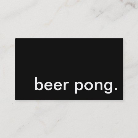 Beer Pong. Business Card