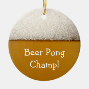 Beer Pong Ceramic Ornament