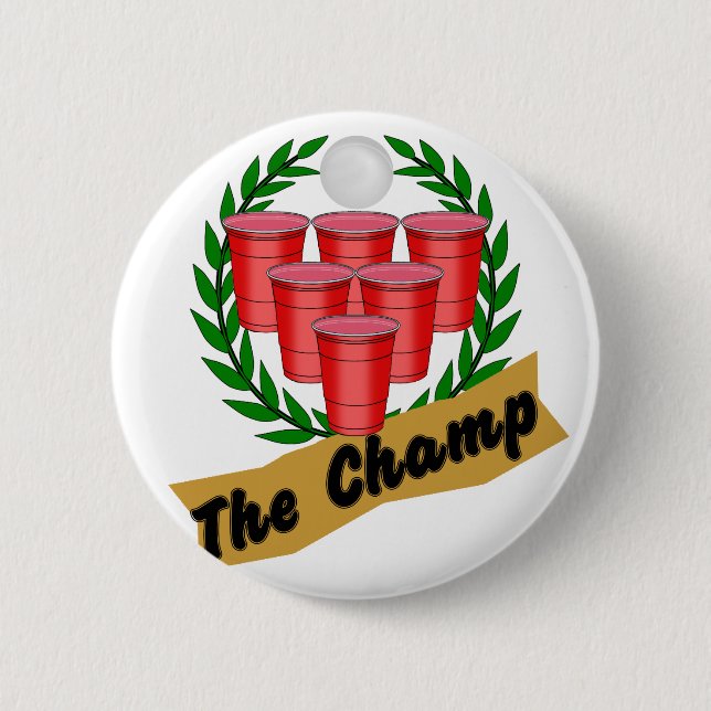 Beer Pong Champ Pinback Button (Front)