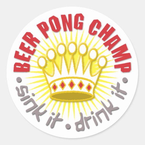Beer Pong Champ Sticker