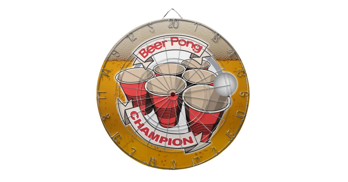 Beer Pong Champion Dart Board Zazzle