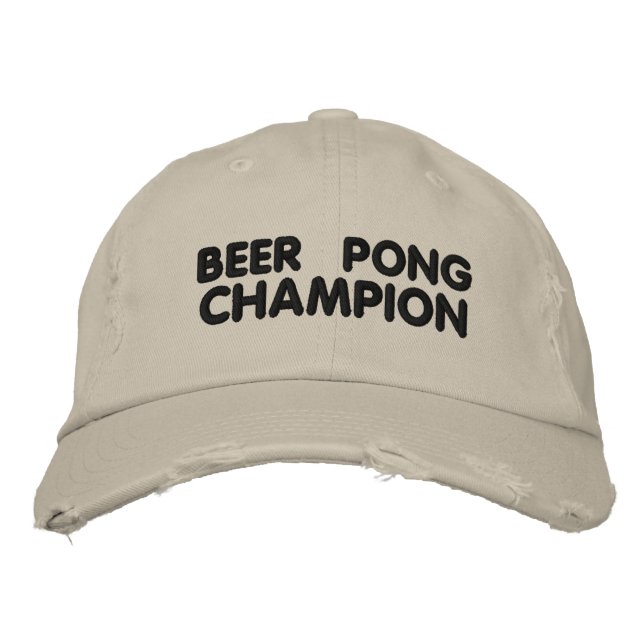 Beer Pong Champion Embroidered Baseball Hat (Front)
