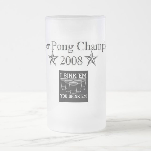 beer pong Champion Frosted Glass Beer Mug (Center)