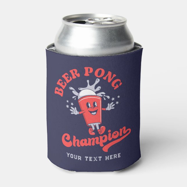 Beer Pong Champion Funny Drinking Game Can Cooler (Can Front)
