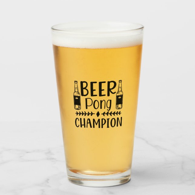 Beer Pong Champion Glass (Front Filled)
