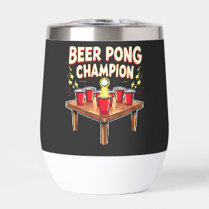 Beer Pong Champion Ping Pong Drinking Thermal Wine Tumbler