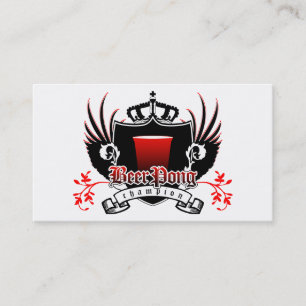 beer pong champion royal crest business card