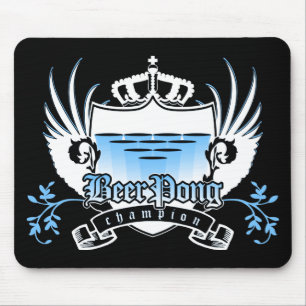 beer pong champion royal crest mouse pad