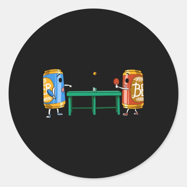 Beer Pong Classic Round Sticker (Front)
