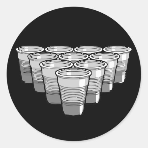 beer pong classic round sticker