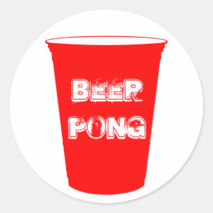 beer pong classic round sticker
