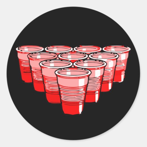 beer pong classic round sticker