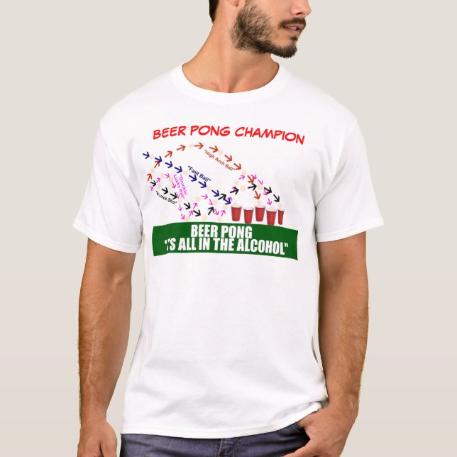 Beer Pong Diagram T-Shirt (Front)