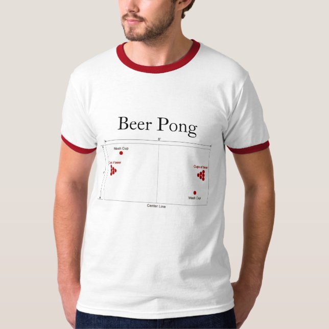 Beer Pong Diagram T-Shirt (Front)